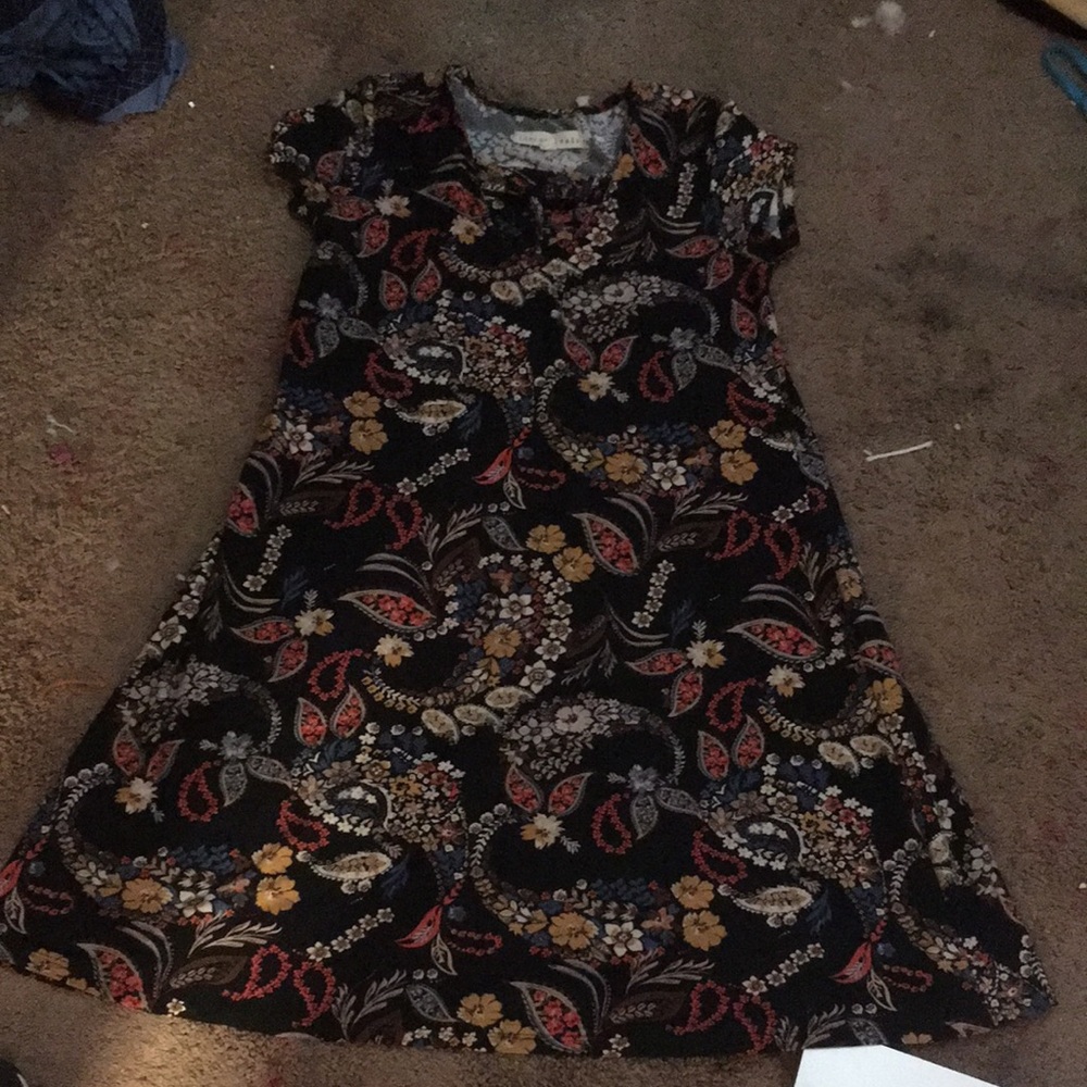 Black dress with flower designs